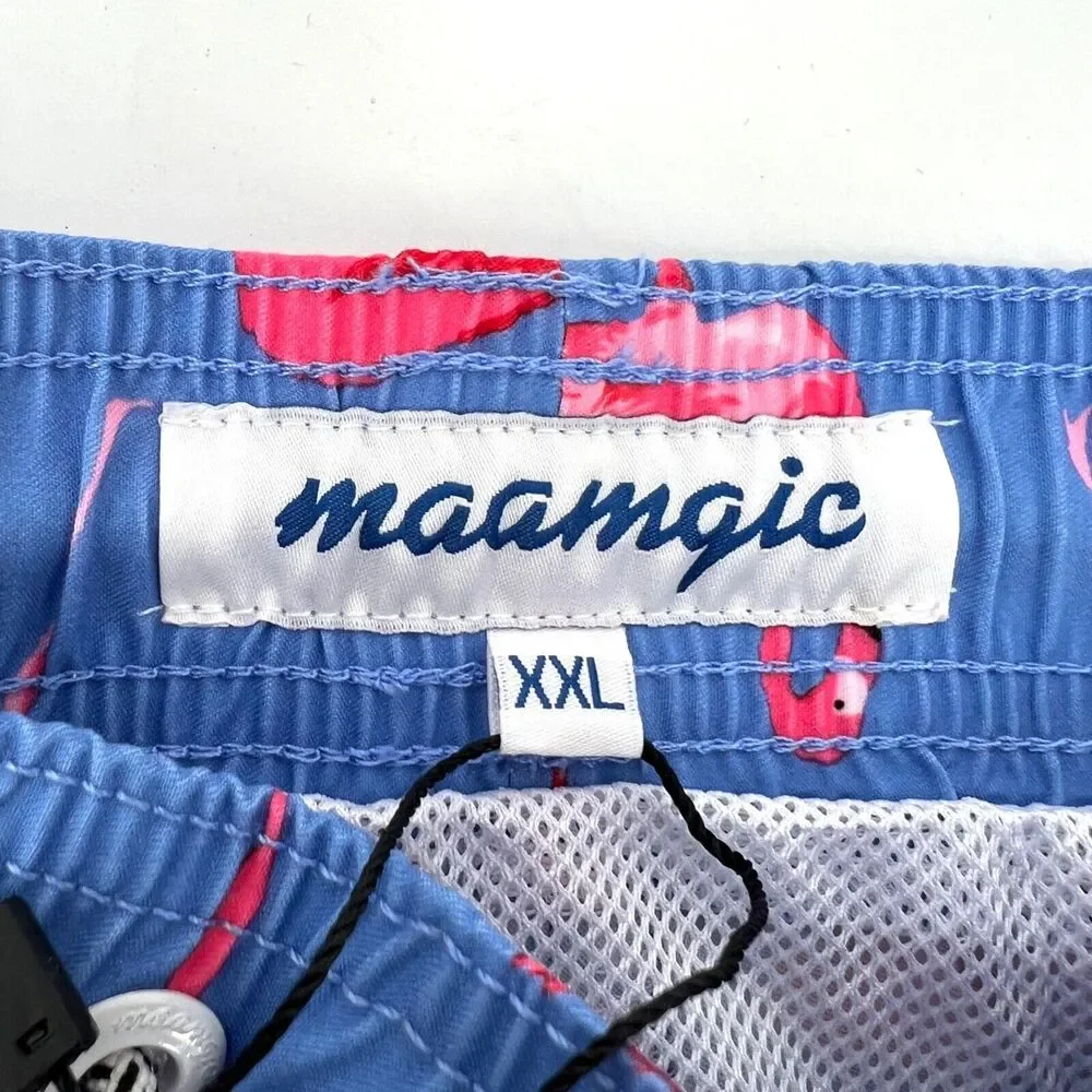 MaaMgic Mens Swim Trunks Flamingo Print Size XXL
